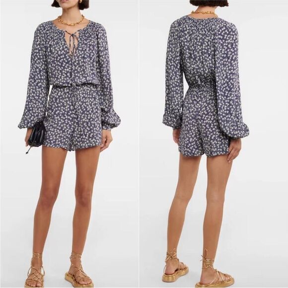 Polo Ralph Lauren Pants - Polo Ralph Lauren Floral Long Sleeve viscose Romper, US2